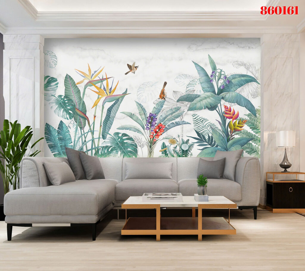 Tranh tráng gương 860161 — Lá nhiệt đới