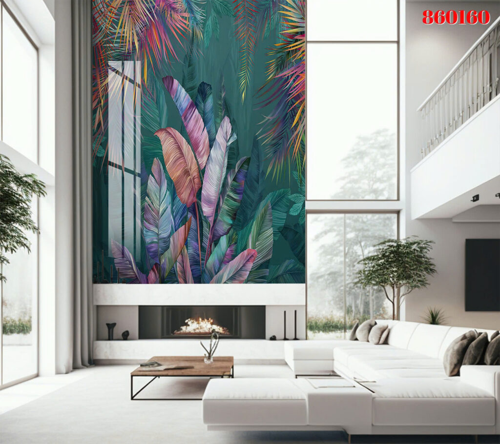 Tranh tráng gương 860160 — Lá màu
