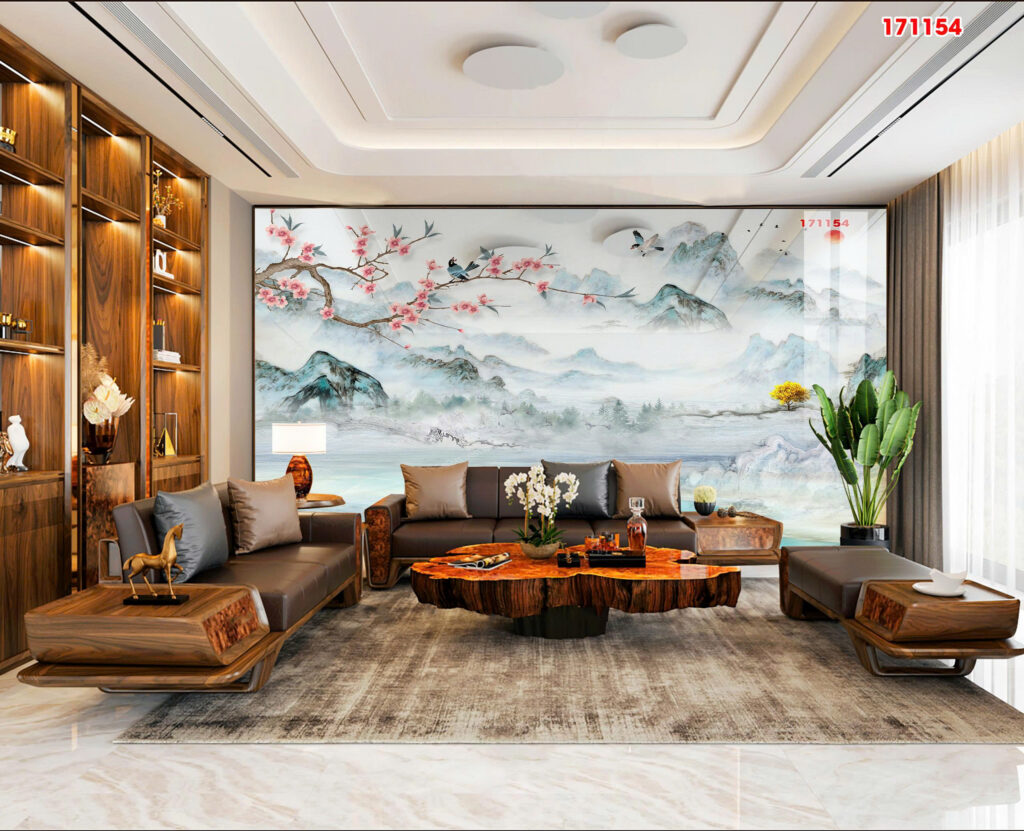 Tranh tráng gương 171154 — Đào núi xanh