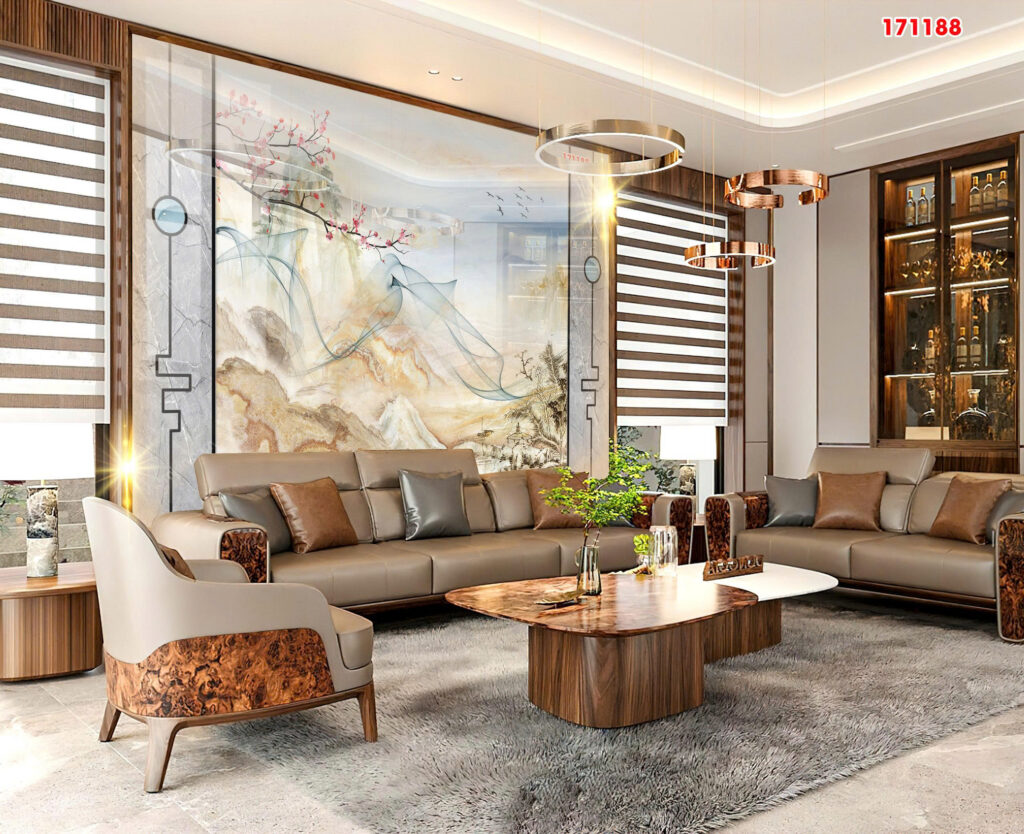 Tranh tráng gương 171188 — Núi hoa đào