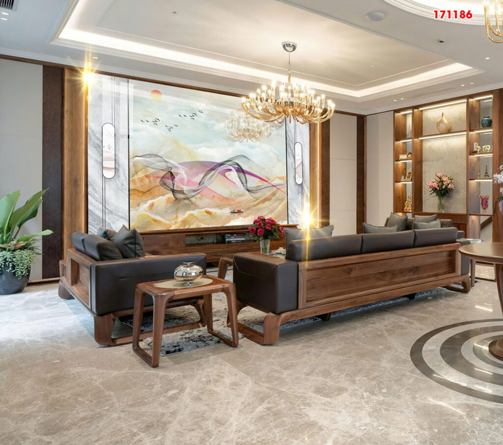 Tranh tráng gương 171186 — Sơn thủy trừu tượng