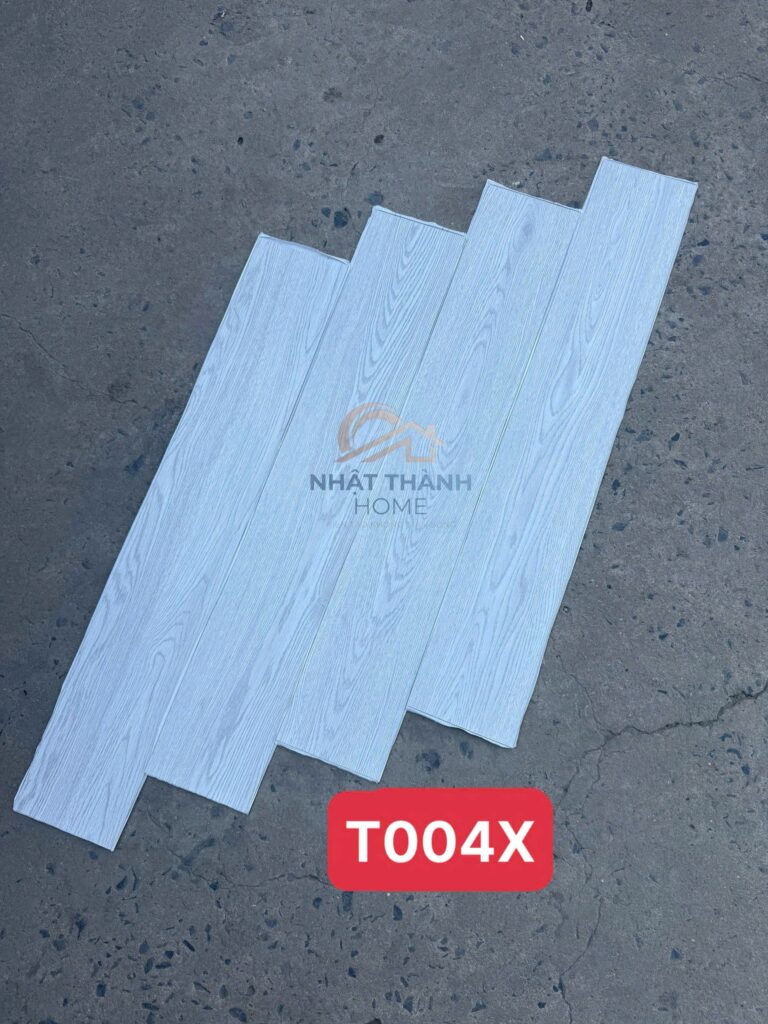 Sàn dán keo T004X — Trắng xám