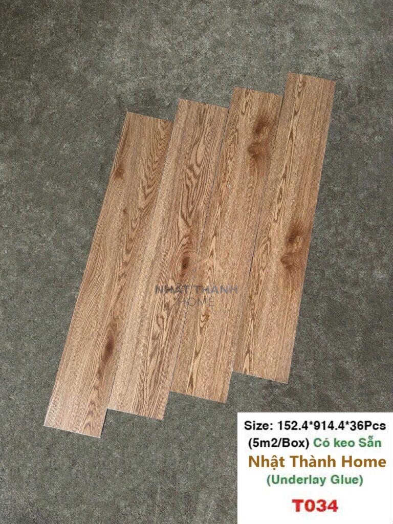 Sàn dán keo T034 — Sồi nâu