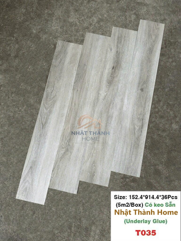 Sàn dán keo T035 — Tần bì xám