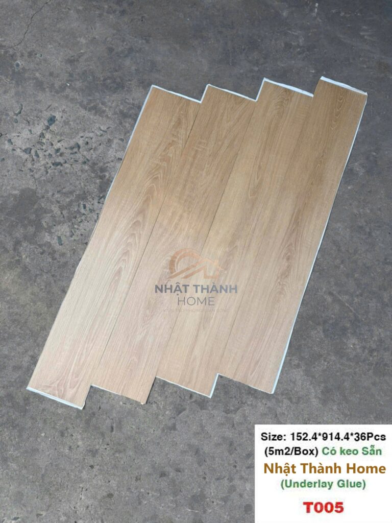 Sàn dán keo T005 — Sồi sáng