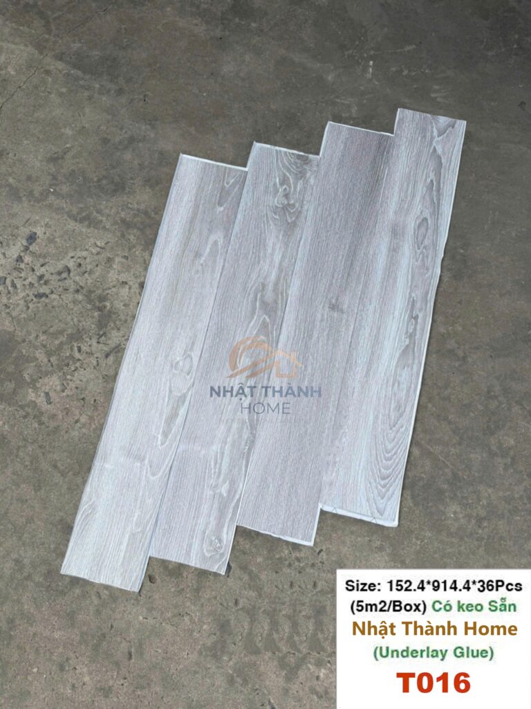 Sàn dán keo T016 — Gỗ xám trắng