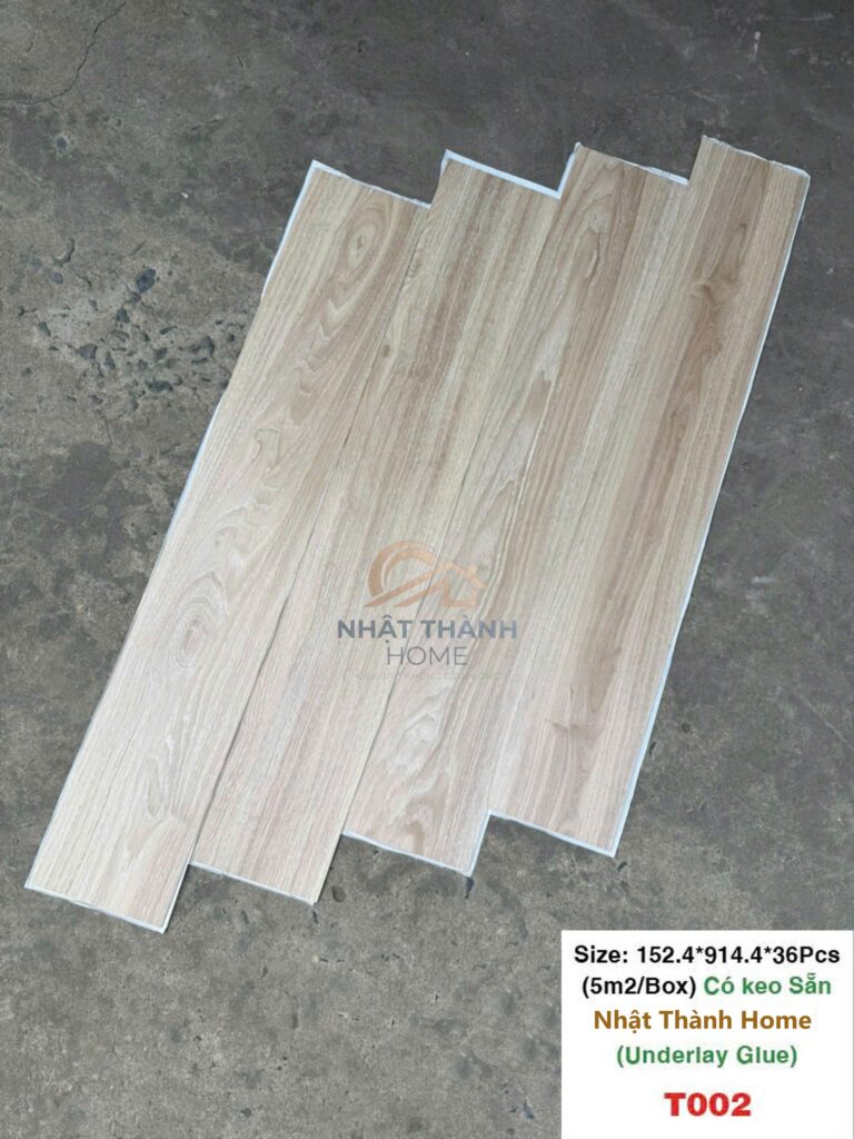 Sàn dán keo T002 — Sồi kem