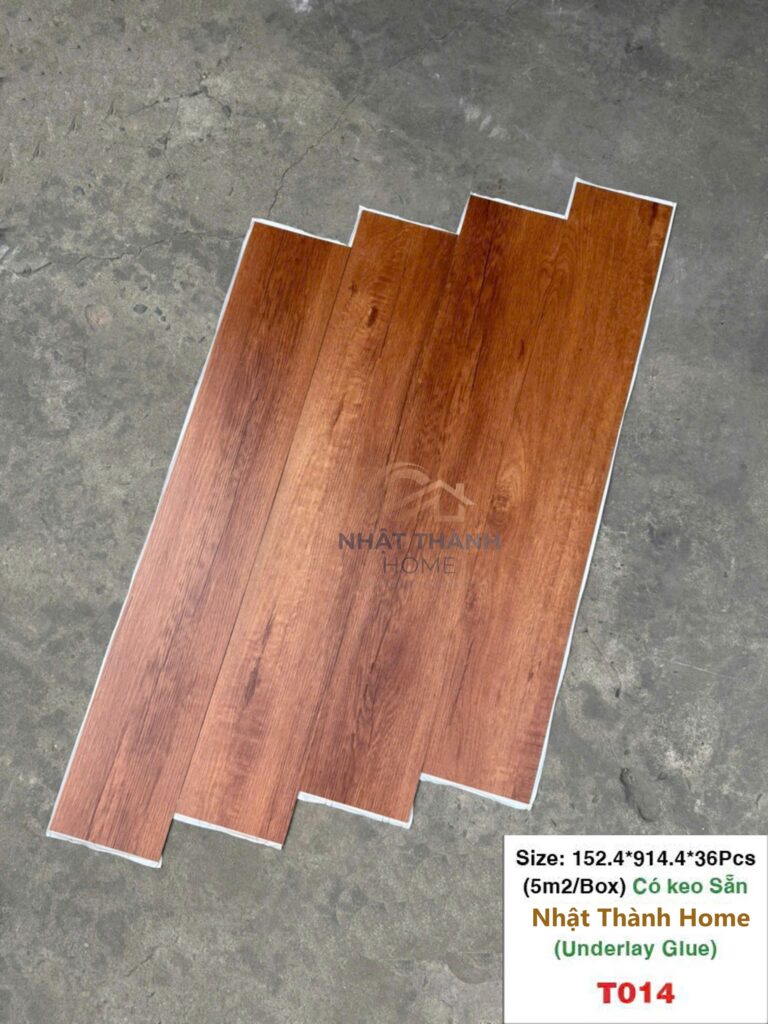 Sàn dán keo T014 — Gỗ đỏ cherry