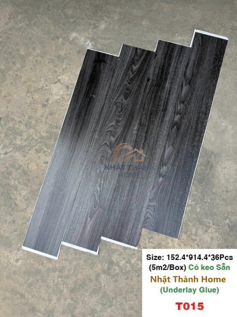 Sàn dán keo T015 — Than đen
