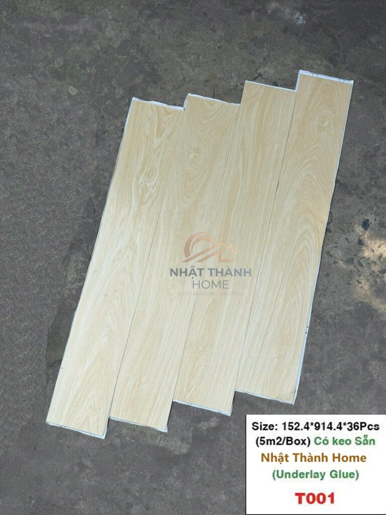 Sàn dán keo T001 — Sồi kem