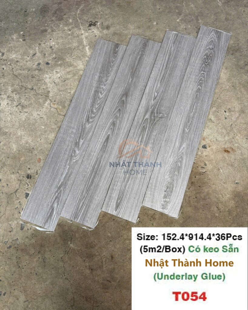 Sàn dán keo T054 — Gỗ xám