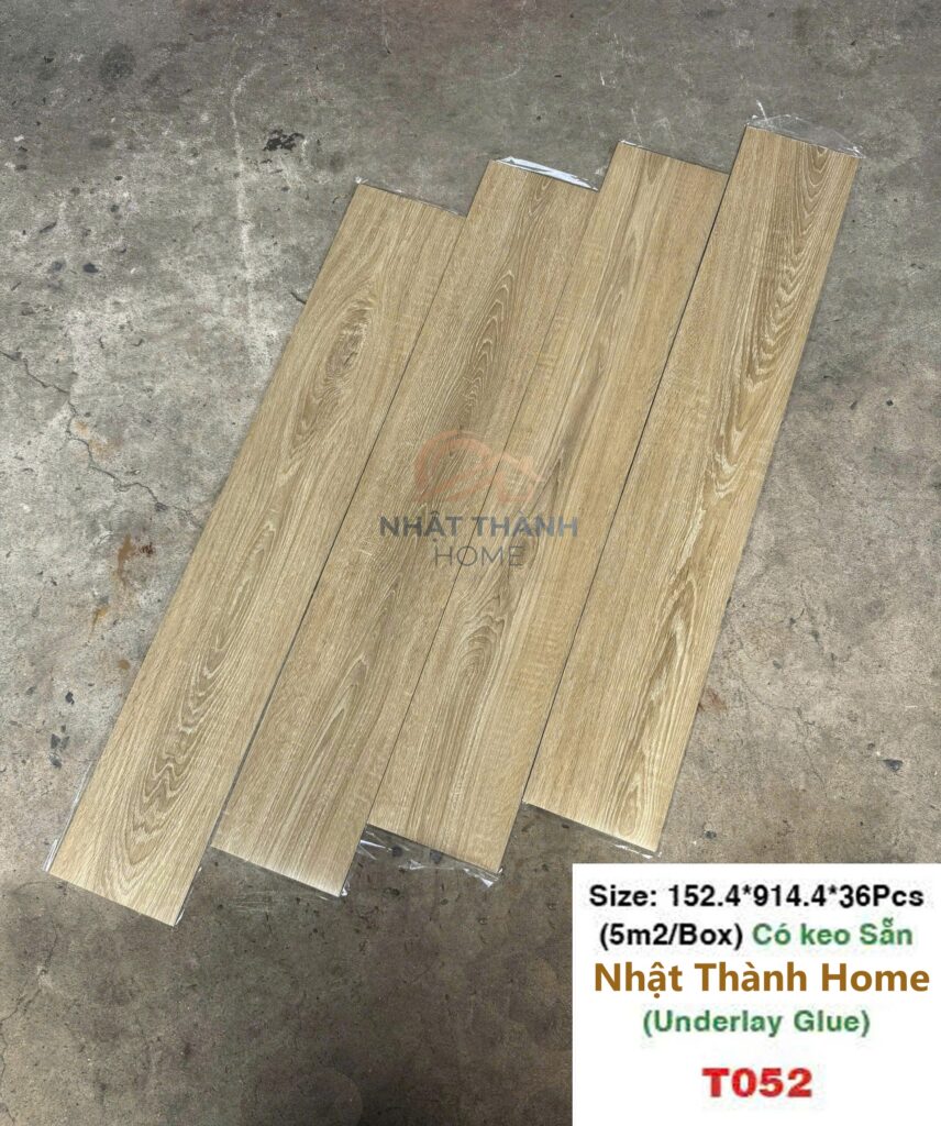 Sàn dán keo T052 — Sồi be