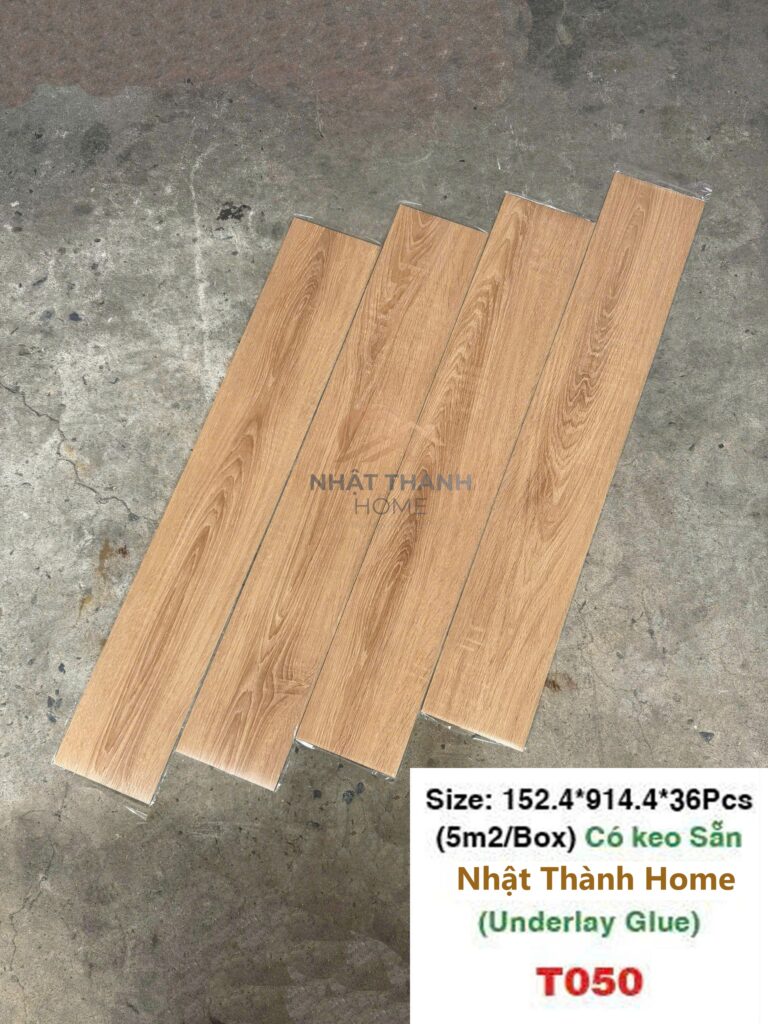 Sàn dán keo T050 — Sồi vàng