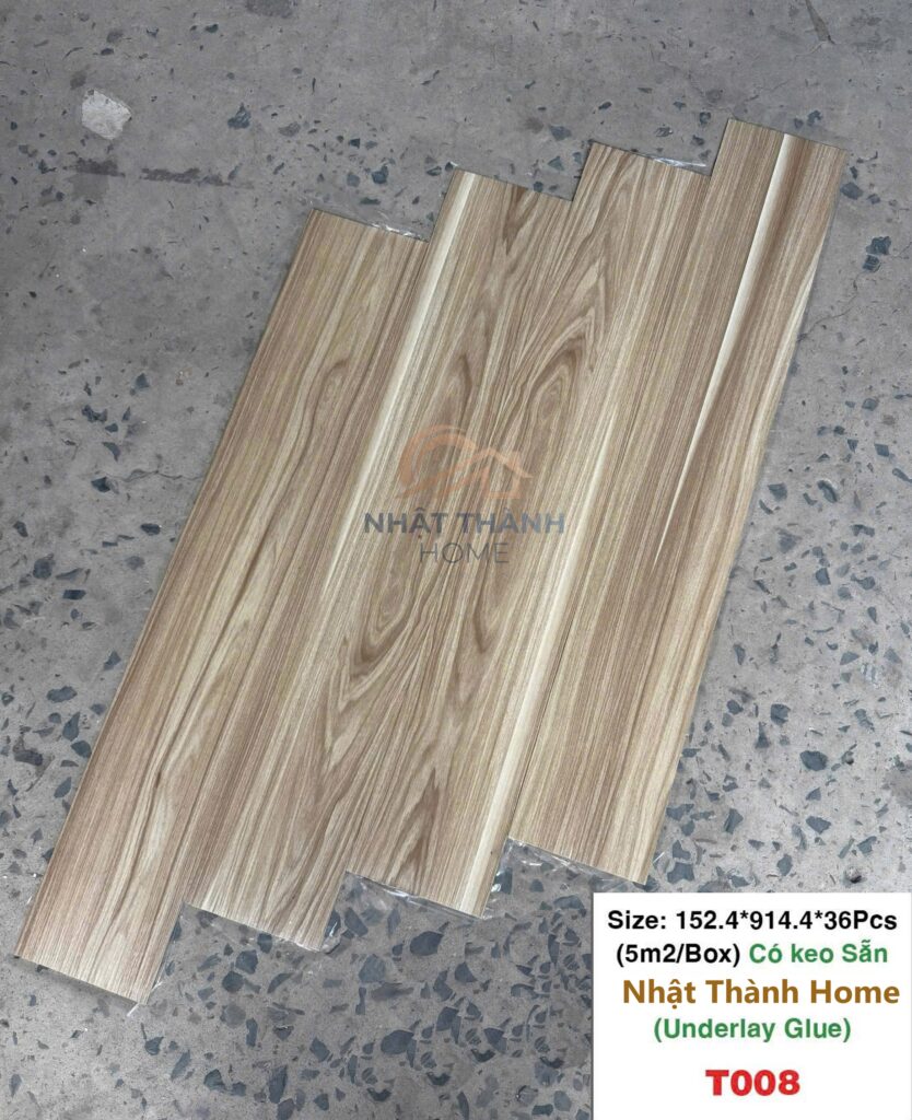 Sàn dán keo T008 — Sồi sáng