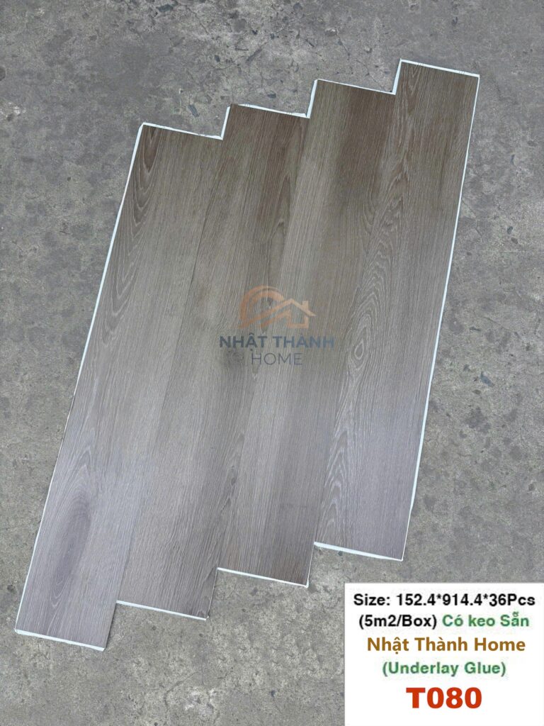 Sàn dán keo T080 — Gỗ xám nâu