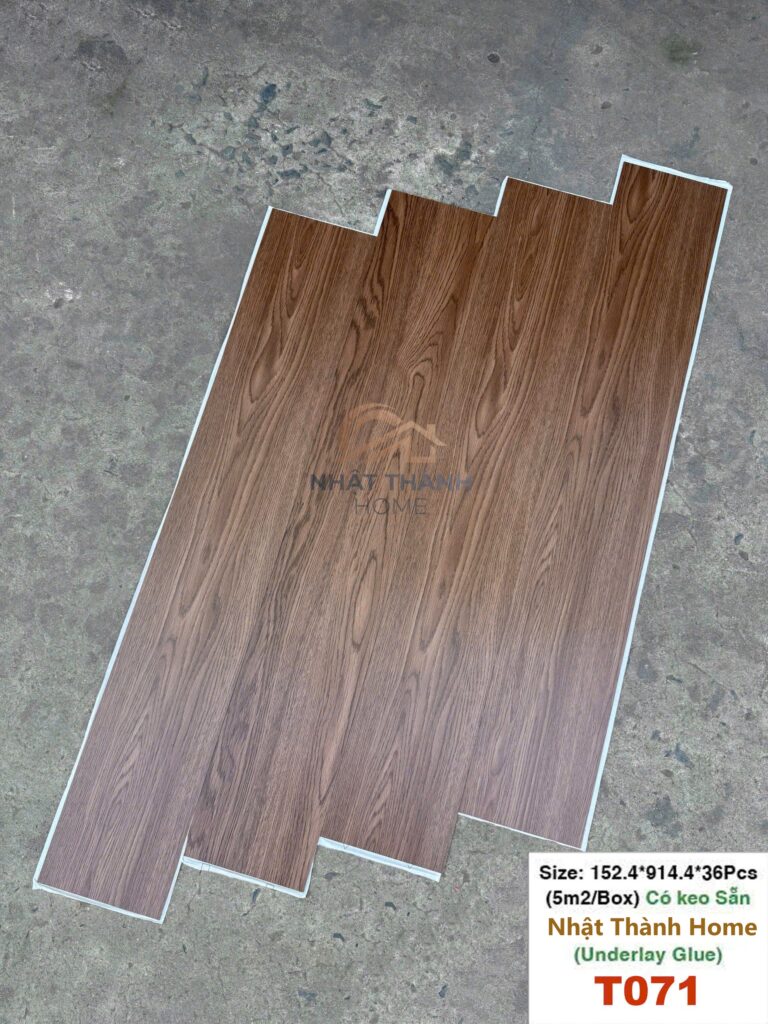 Sàn dán keo T071 — Gỗ nâu