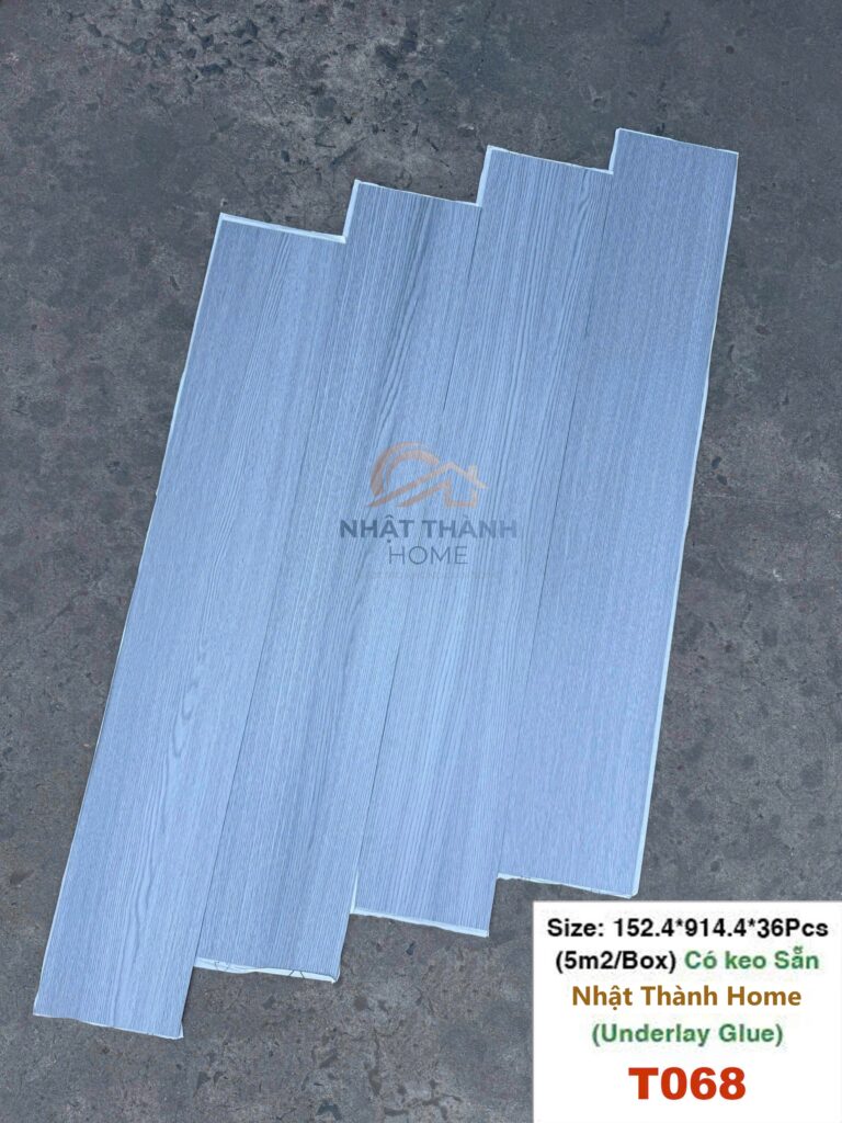 Sàn dán keo T068 — Gỗ xám nhạt