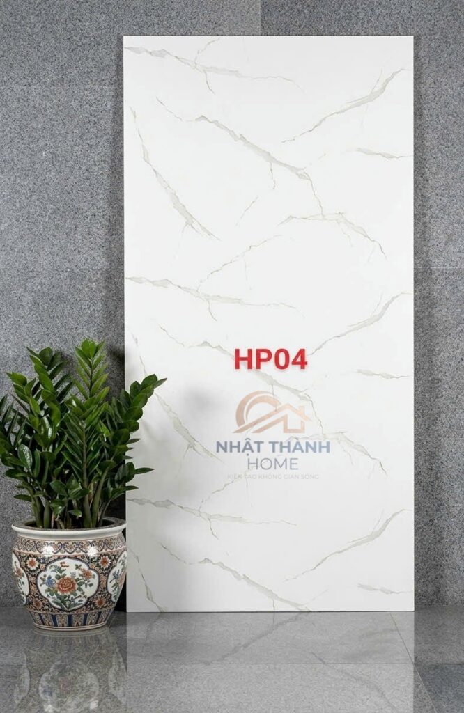 Tấm PVC vân đá Trắng vân xám HP04