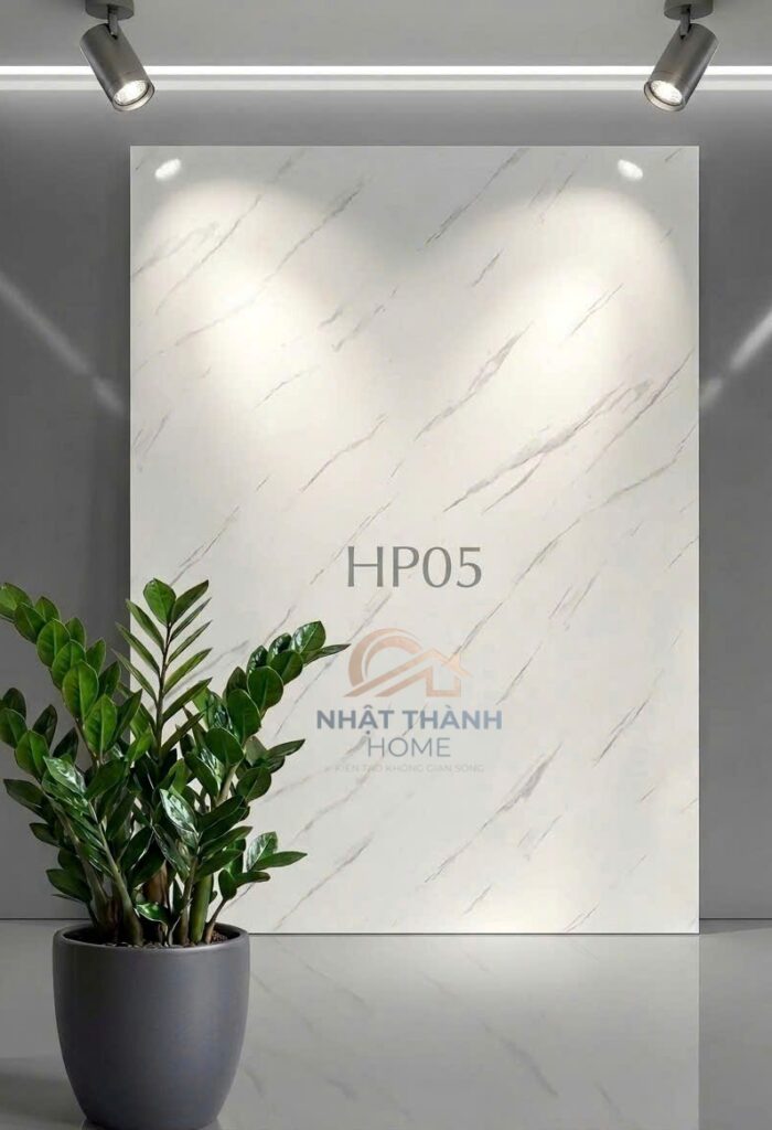 Tấm PVC vân đá Trắng vân xám HP05