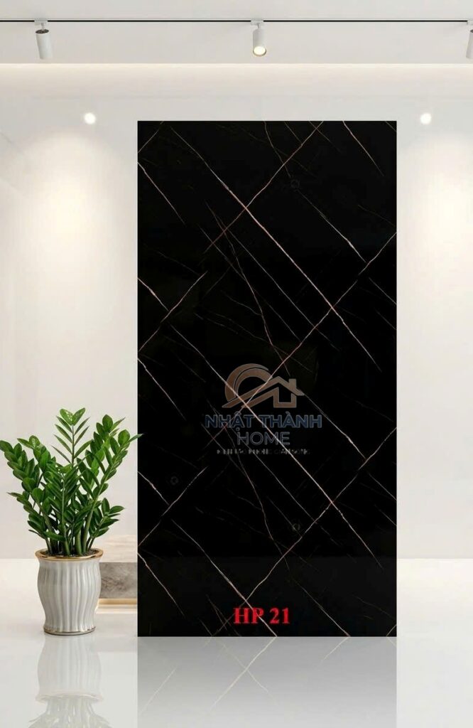 Tấm PVC vân đá Đen vân trắng HP21