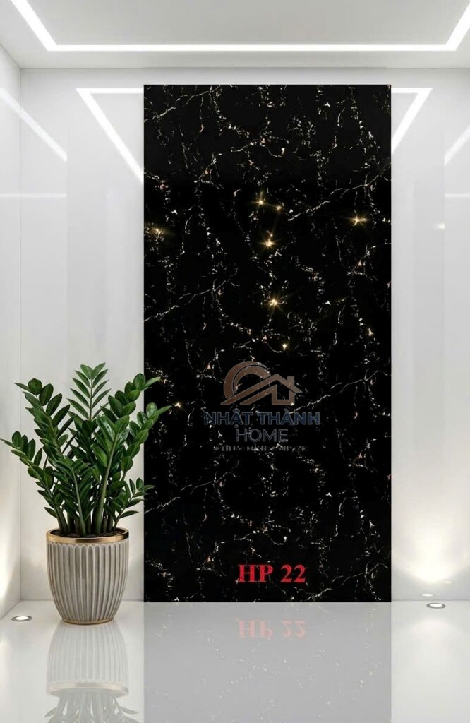 Tấm PVC vân đá Đen vân đá HP22