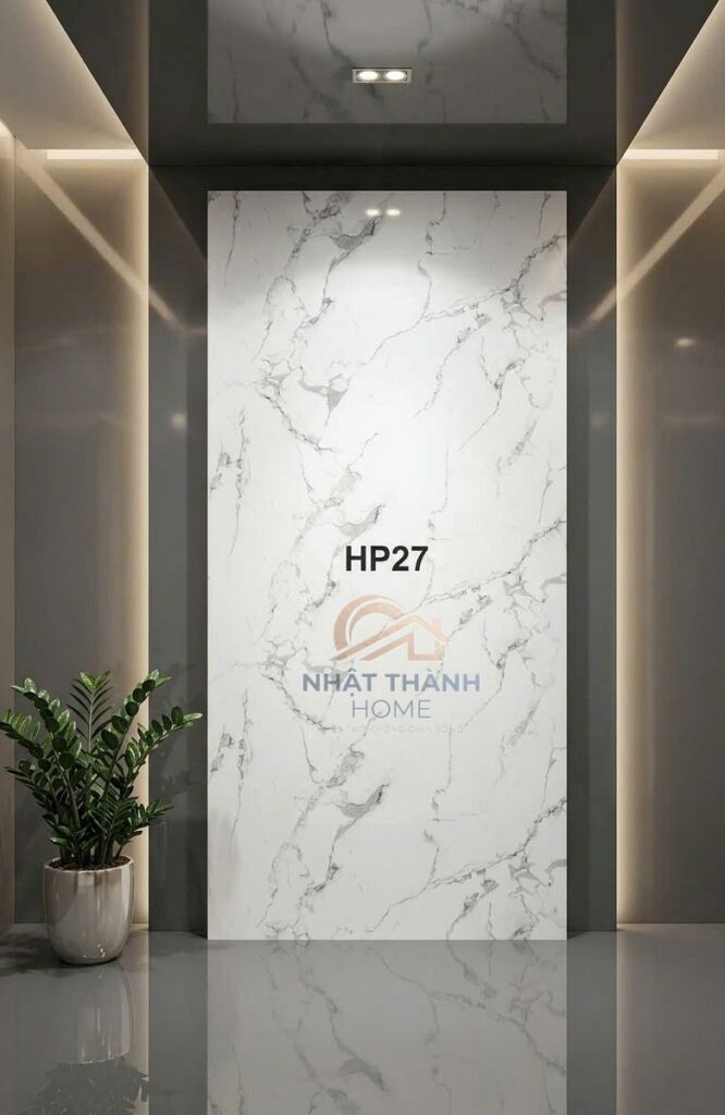 Tấm PVC vân đá Trắng vân xám HP27