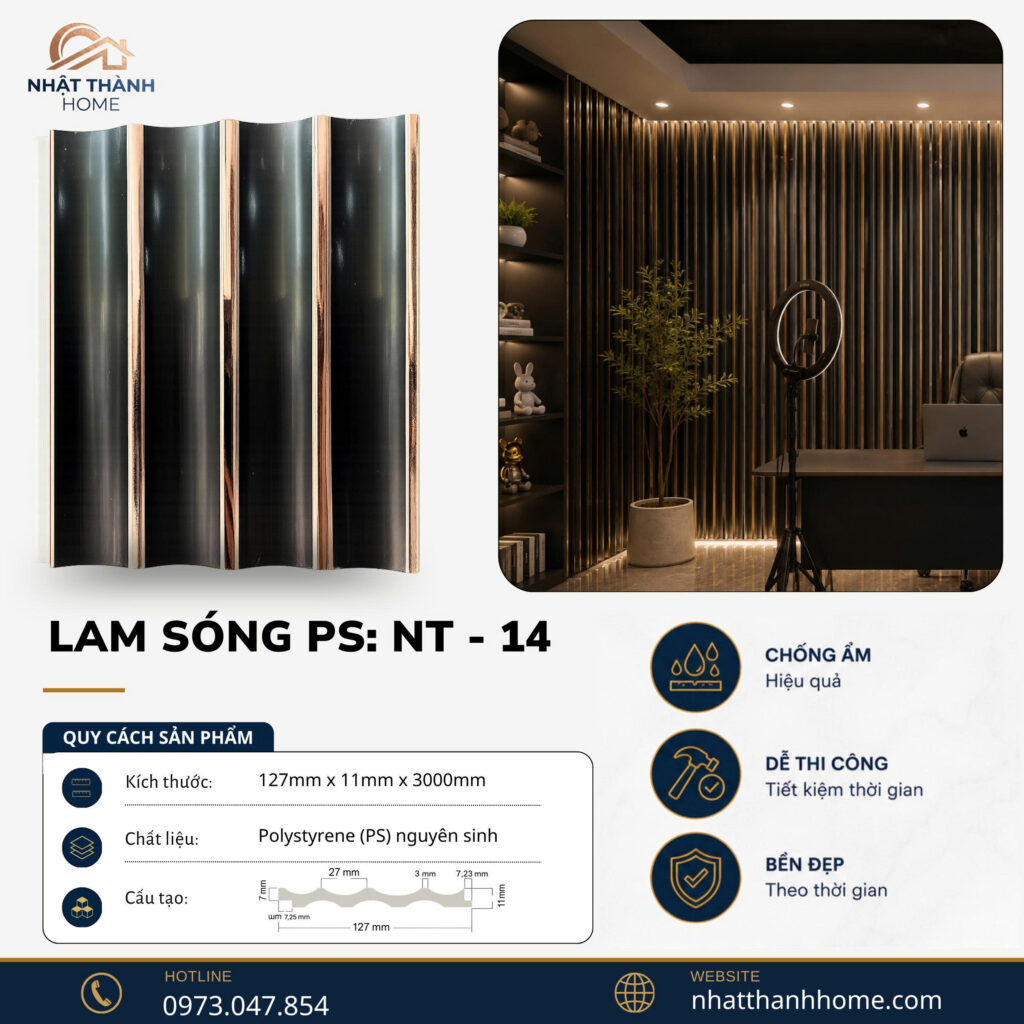 Lam sóng PS đen hồng đồng NT-14