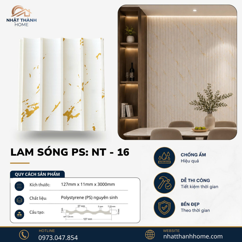 Lam sóng PS trắng vàng NT-16