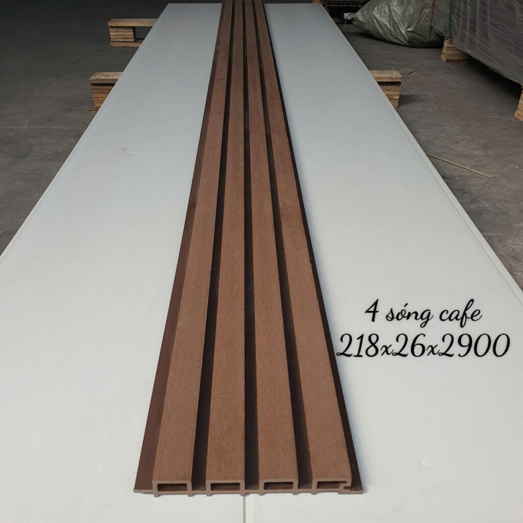 Lam 4 sóng ngoài trời WPC 218×26×2900 mm tông Cafe — Nhật Thành Home