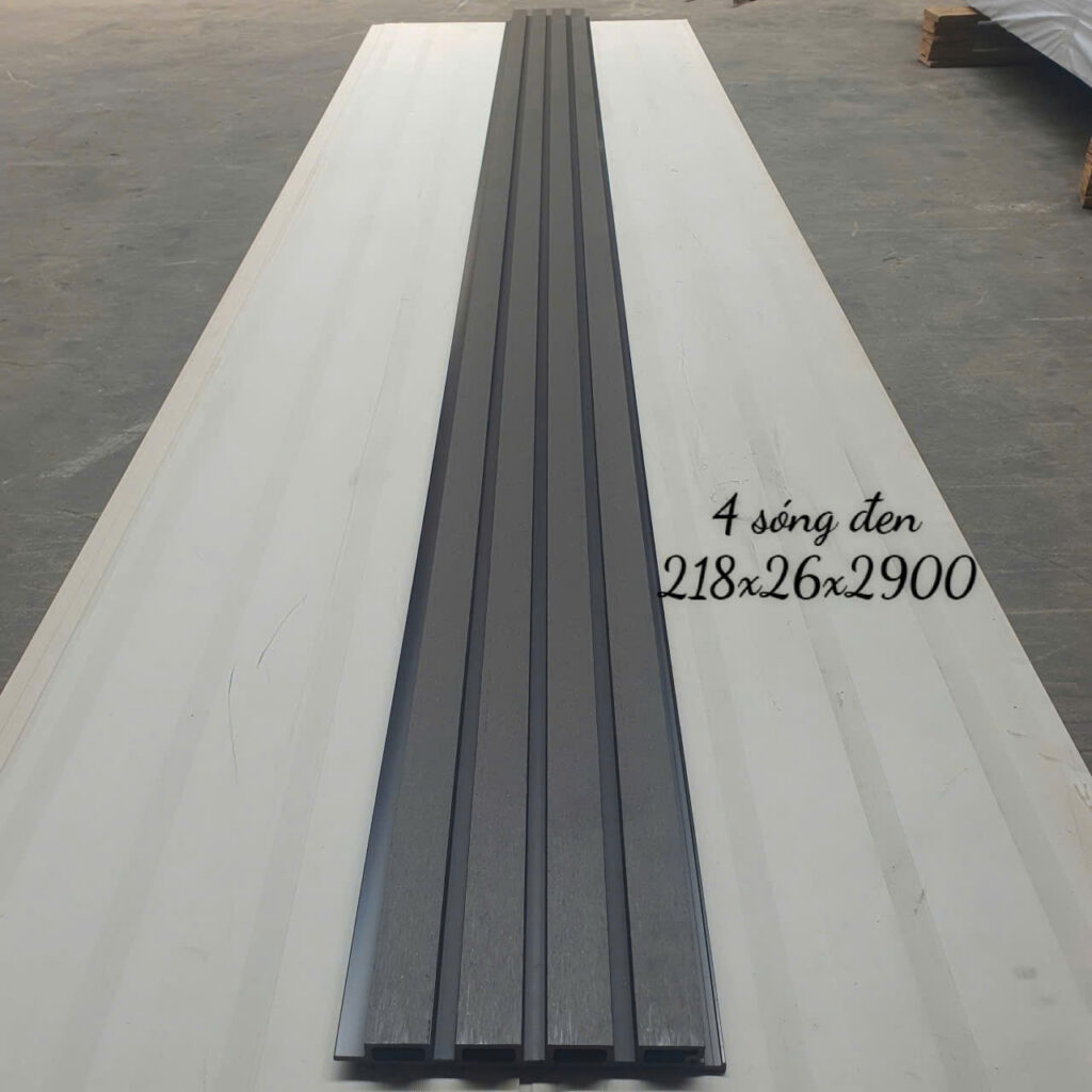 Lam 4 sóng ngoài trời WPC 218×26×2900 mm tông Đen — Nhật Thành Home