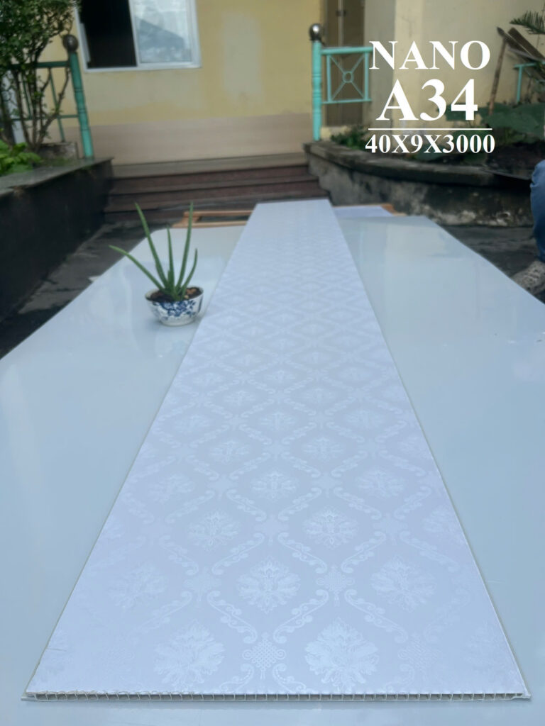 Tấm ốp Nano A34 — Trắng hoa văn