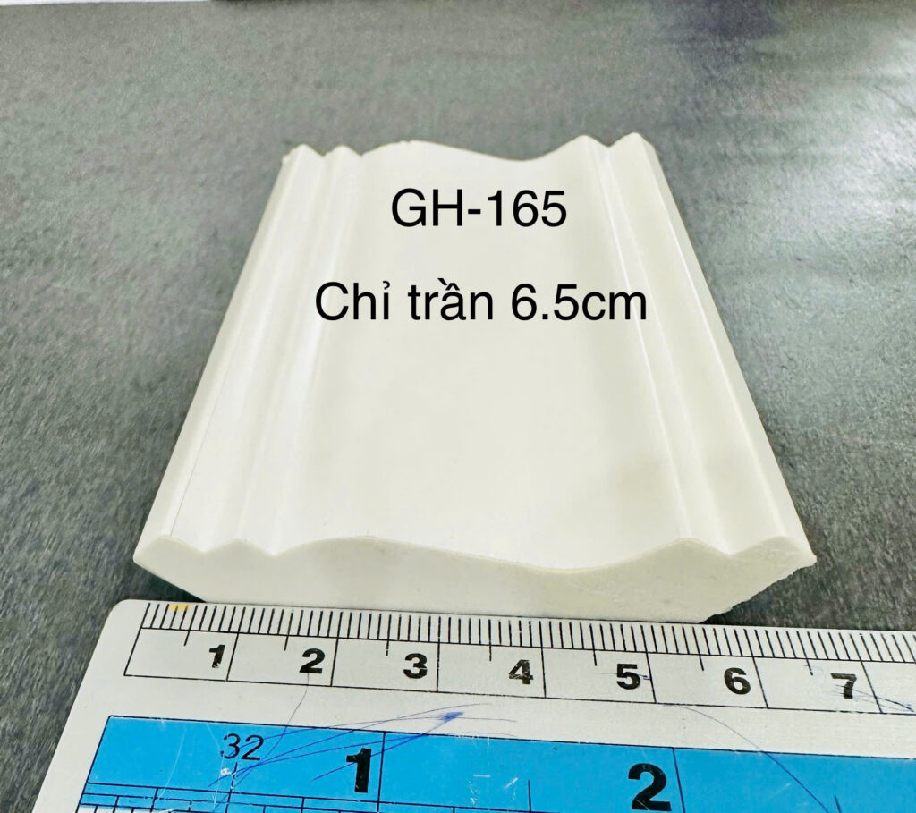 Phào chỉ nhựa PS trắng 6.5 cm — GH-165 — Nhật Thành Home