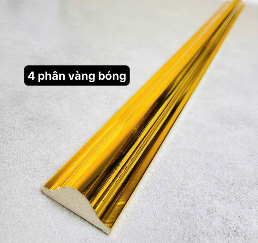 Phào chỉ nhựa PS vàng bóng 4 cm — Nhật Thành Home