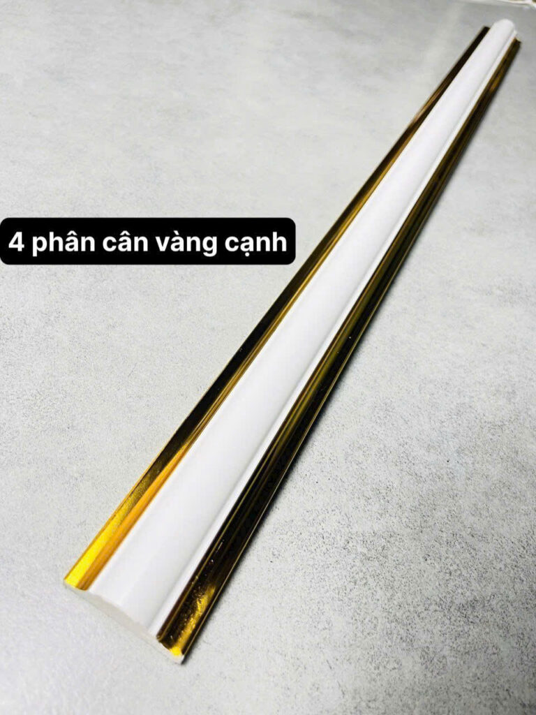 Phào chỉ nhựa PS trắng vàng cạnh 4 cm — Nhật Thành Home