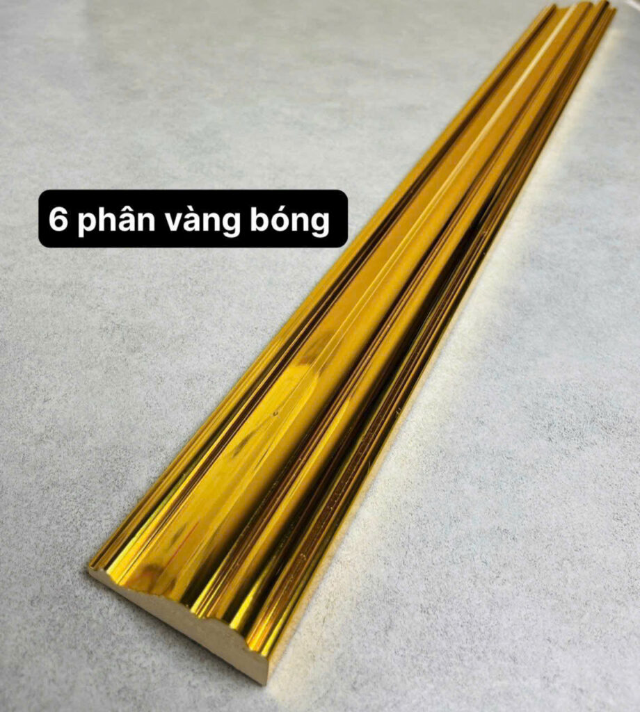 Phào chỉ nhựa PS vàng bóng 6 cm — Nhật Thành Home