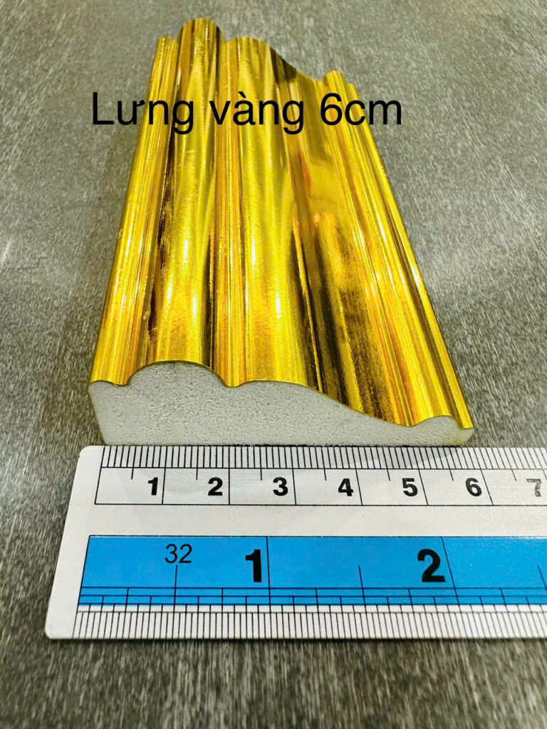 Phào chỉ nhựa PS vàng bóng 6 cm — Nhật Thành Home