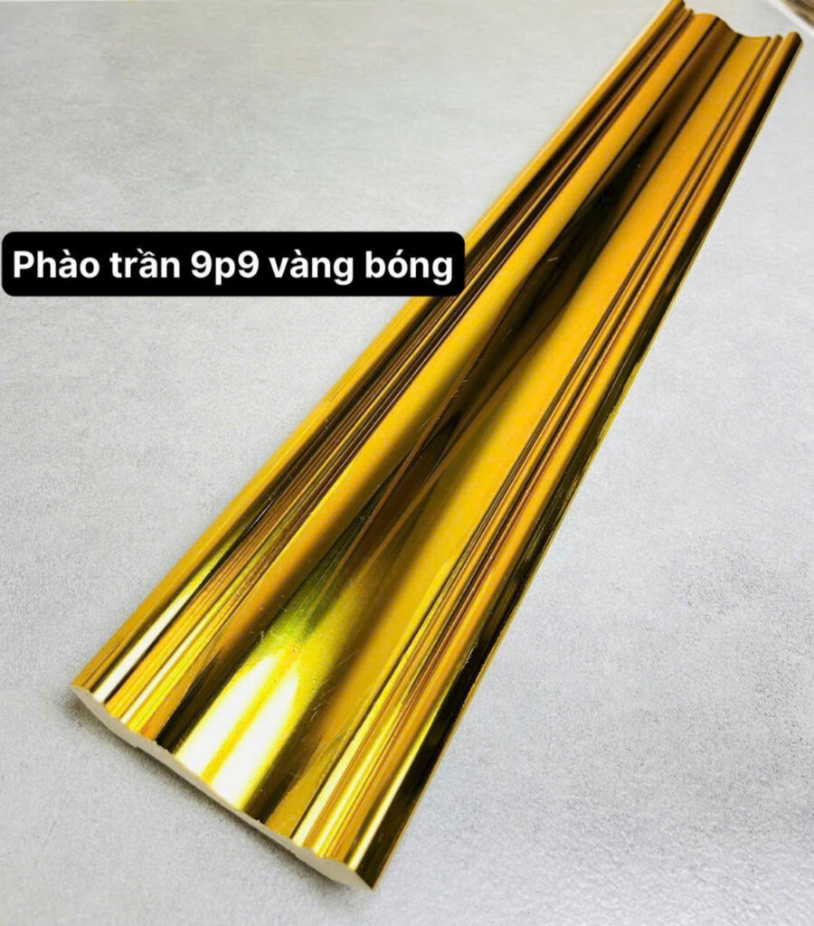 Phào chỉ nhựa PS vàng bóng 9.9 cm — Nhật Thành Home
