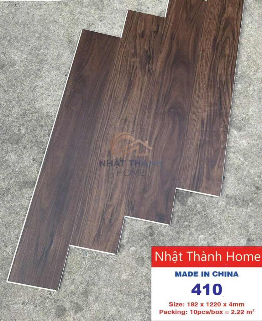 Sàn hèm khóa 410 — Gỗ nâu đậm
