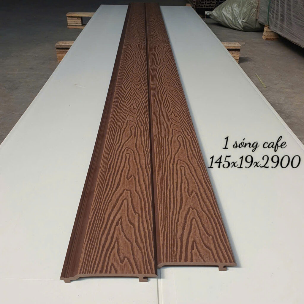 Tấm ốp 1 sóng ngoài trời 3D WPC 145×19×2900 mm tông Cafe — Nhật Thành Home