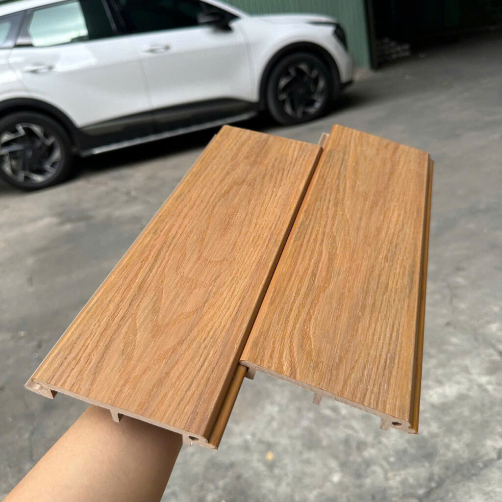 Ốp 1 sóng ASA 100×16×2900 mm tông Teak nhạt 3D — Nhật Thành Home