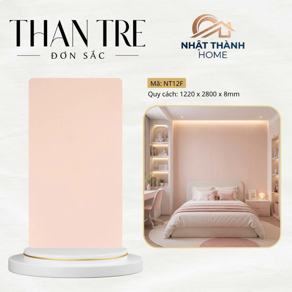 Tấm ốp than tre đơn sắc hồng NT12F