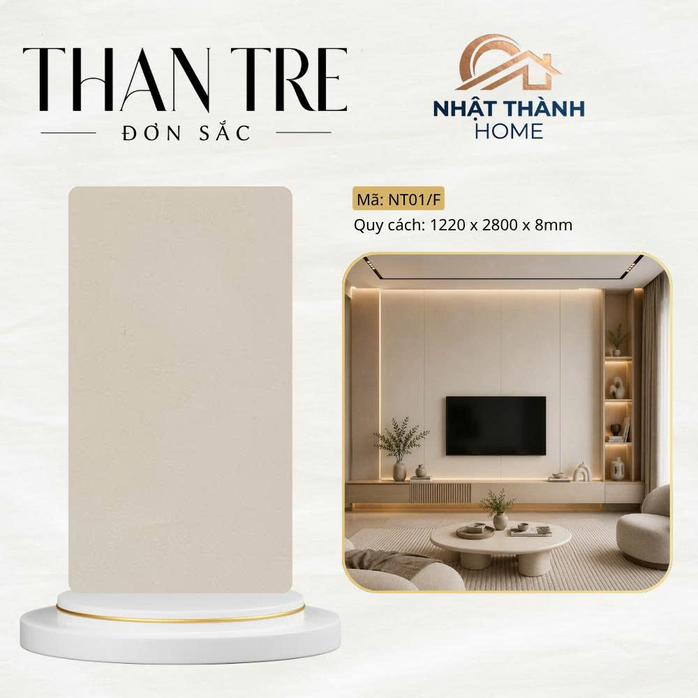 Tấm ốp than tre đơn sắc kem NT01/F