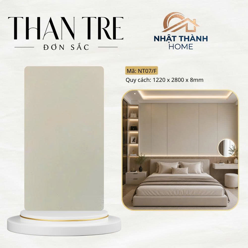 Tấm ốp than tre đơn sắc kem NT07/F