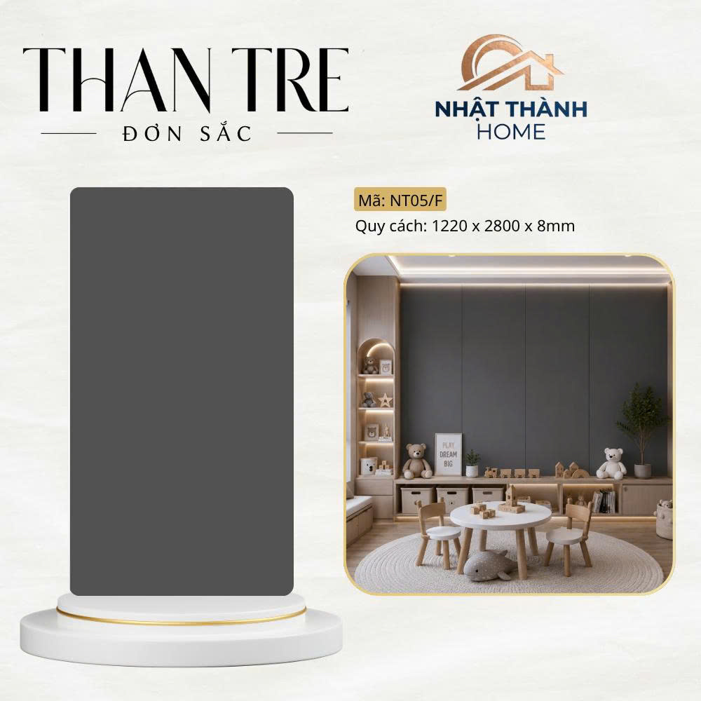 Tấm ốp than tre đơn sắc xám đậm NT05/F