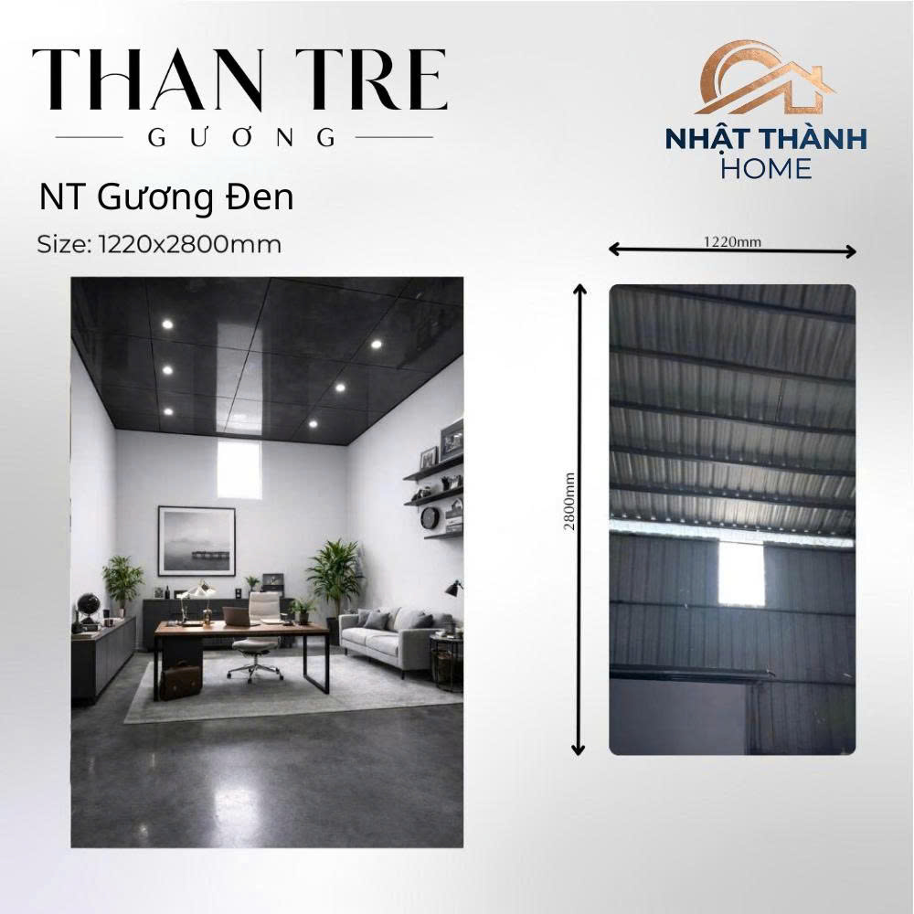 Tấm ốp than tre gương đen