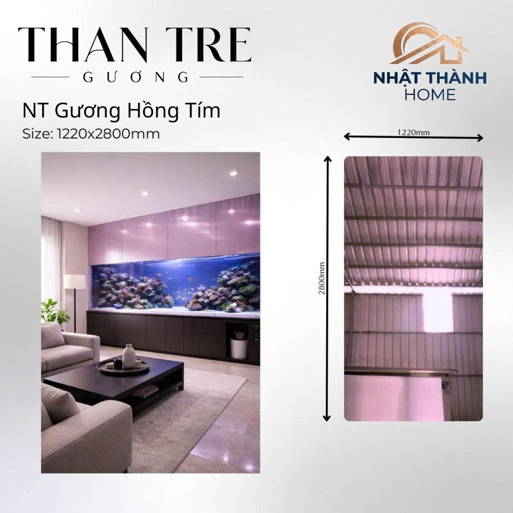 Tấm ốp than tre gương hồng tím