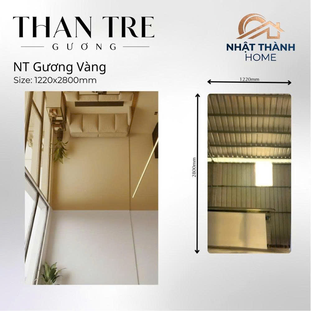 Tấm ốp than tre gương vàng