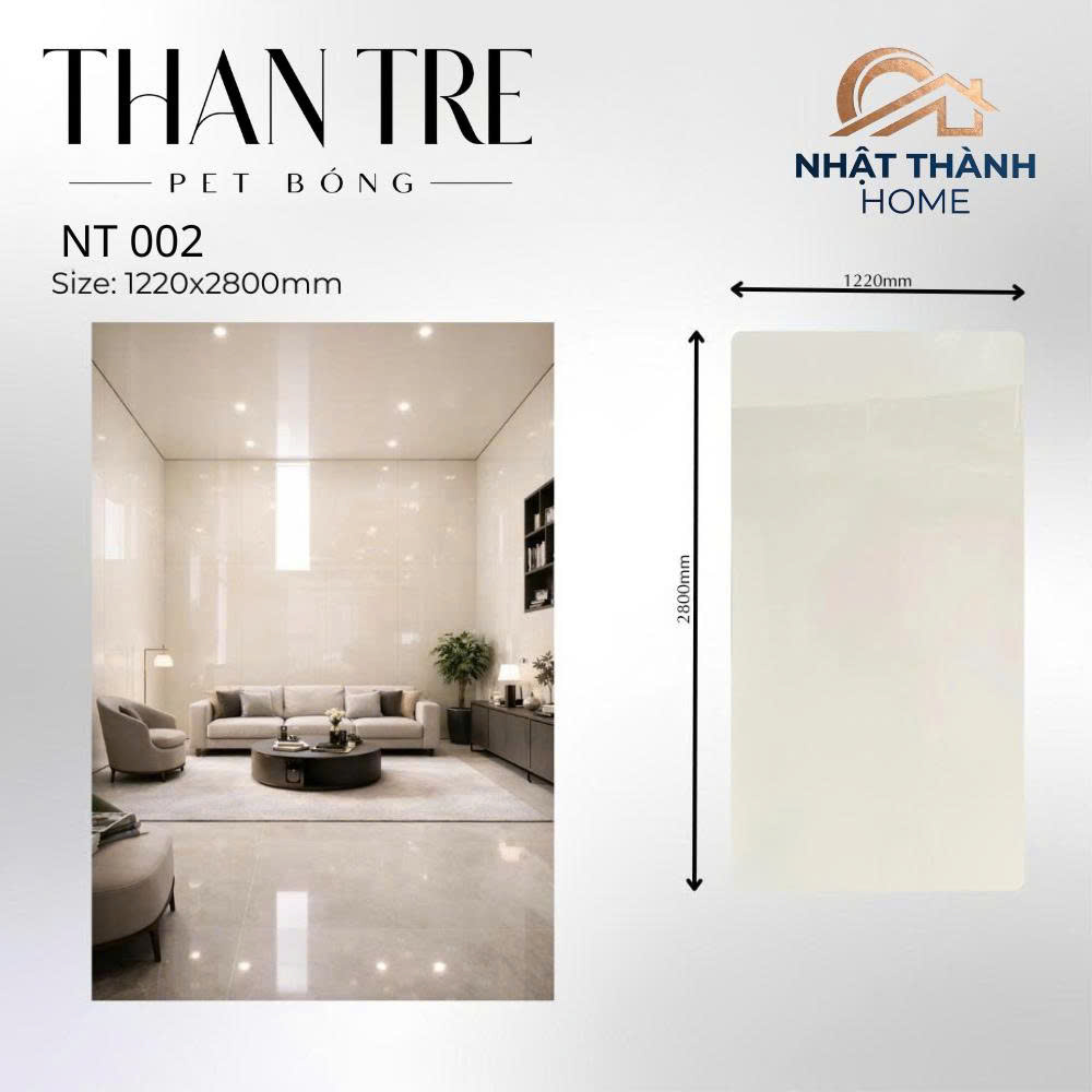Tấm ốp than tre PET bóng kem NT002