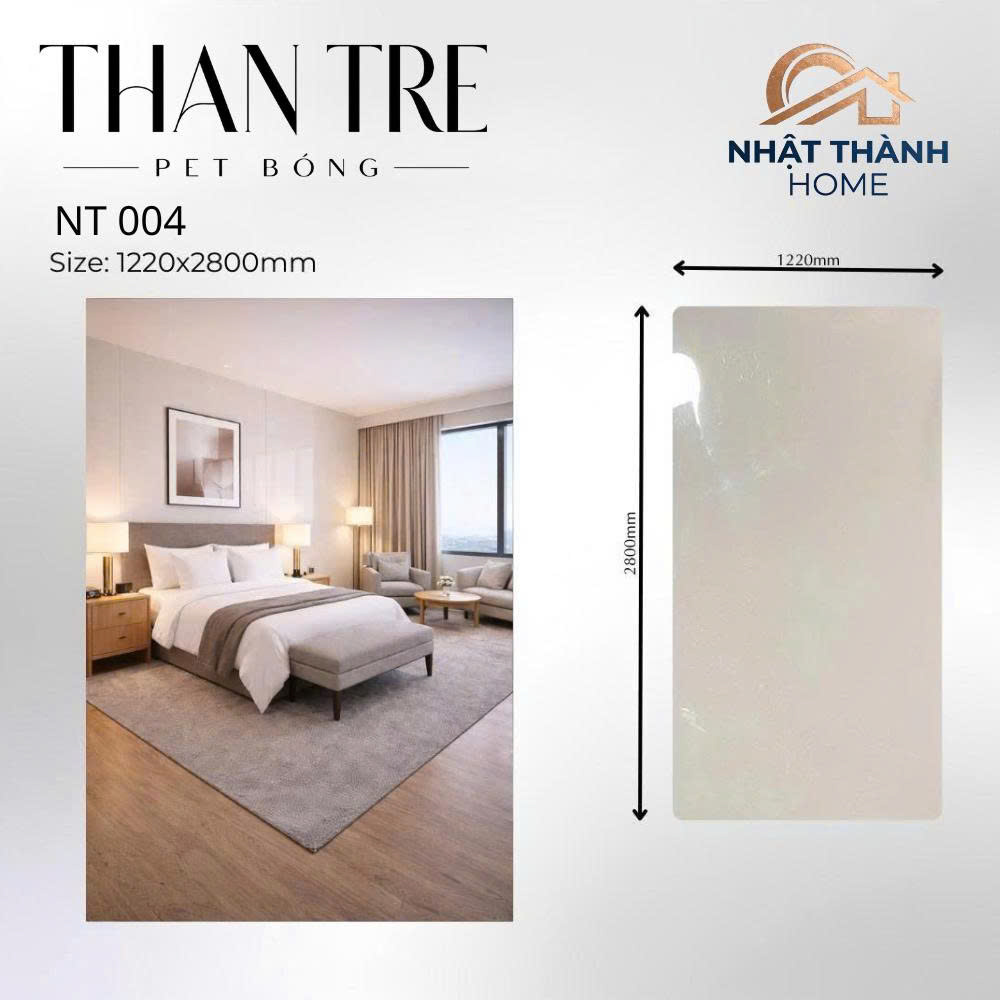 Tấm ốp than tre PET bóng be NT004