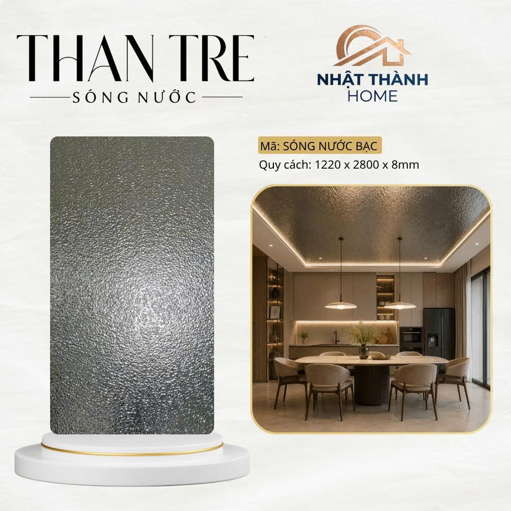 Tấm ốp than tre sóng nước bạc